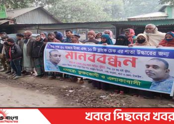 টাঙ্গাইলে টাকা আত্মসাত ও বিদেশে পাঠানোর কথা বলে প্রতারণা এবং উল্টো মামলা ; প্রতিবাদে মানববন্ধন